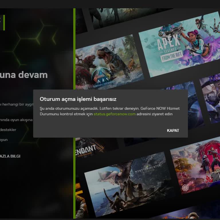 Geforce Now Powered By Game+ Oturum Açma Sorunu