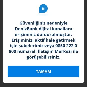 Denizbank Mobil Erişim Sorunu Ve Mağduriyet