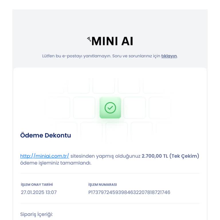 MINI AI Sorunlu Ürün İadesi