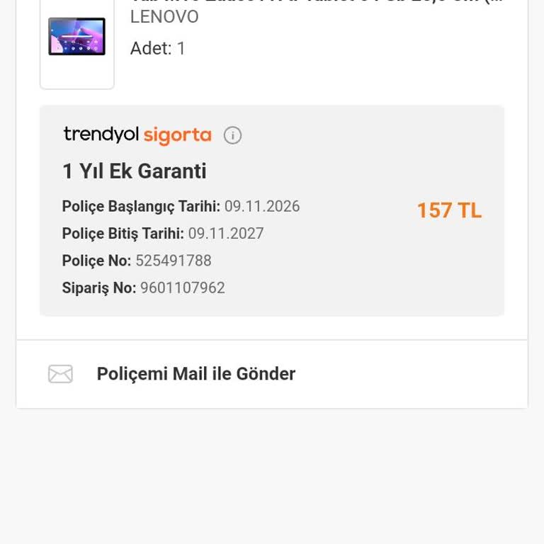 Trendyol Trend Sigorta Şikayeti
