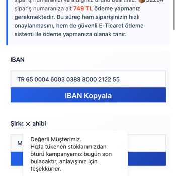 Yanıltıcı Sipariş İşlemi Mağduriyeti