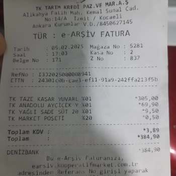 Tarım Kredi Kooperatif Marketten Aldığım Kaşar Peyniri Sorunu