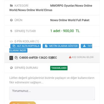 Nowa Online Ve Klasgame'de Yaşanan Pin Sorunu