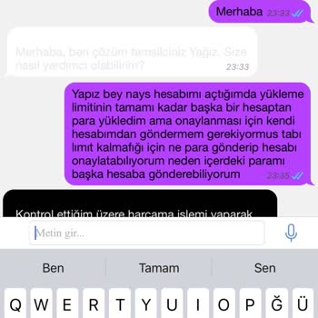 Para Yükleme Sorunu Ve Hesap Onaylama Sıkıntısı