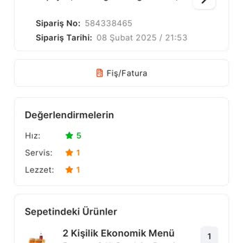 Ekstra Ücret Ödediğim Menü Buz Gibi Ve Eksik Geldi