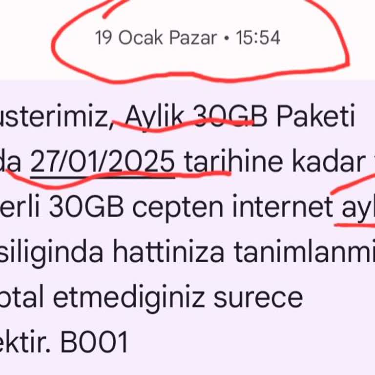 Ek İnternet Paket Süresi Konusunda Yanıltıcı Uygulama