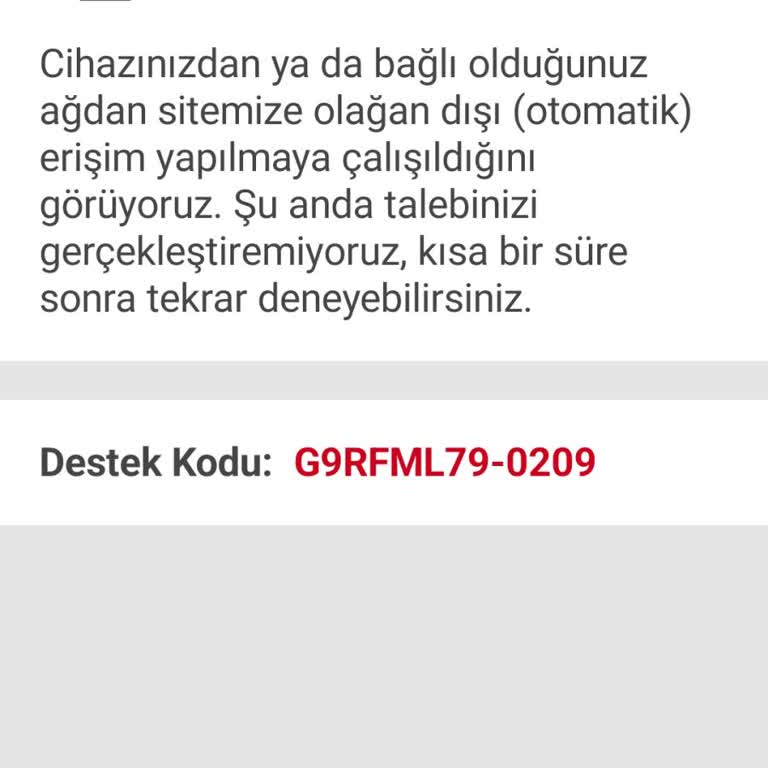 Sahibinden Erişim Sorunu Ve Hata Mesajı