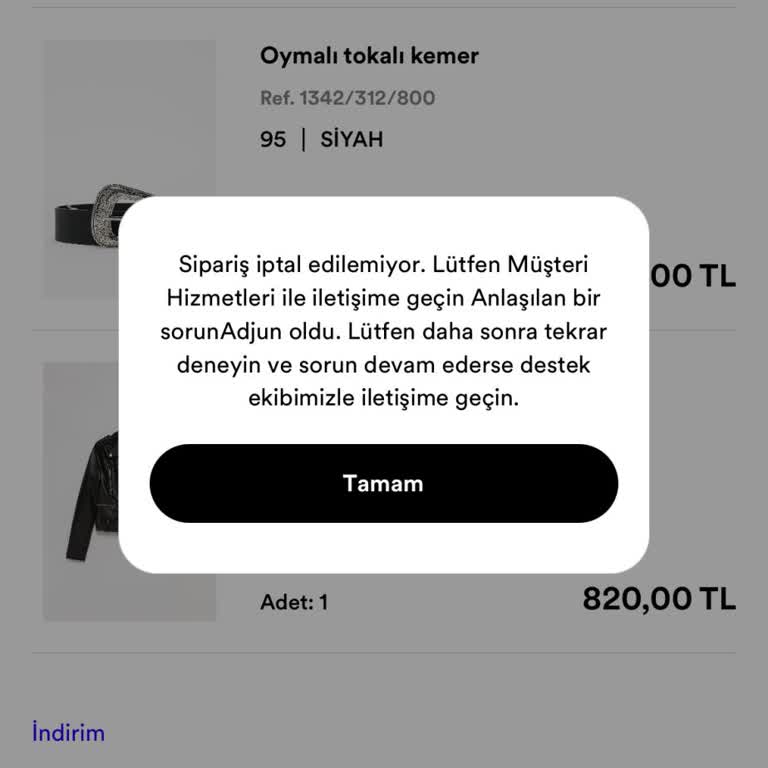 Sipariş Gecikmesi Ve İptal Sorunu