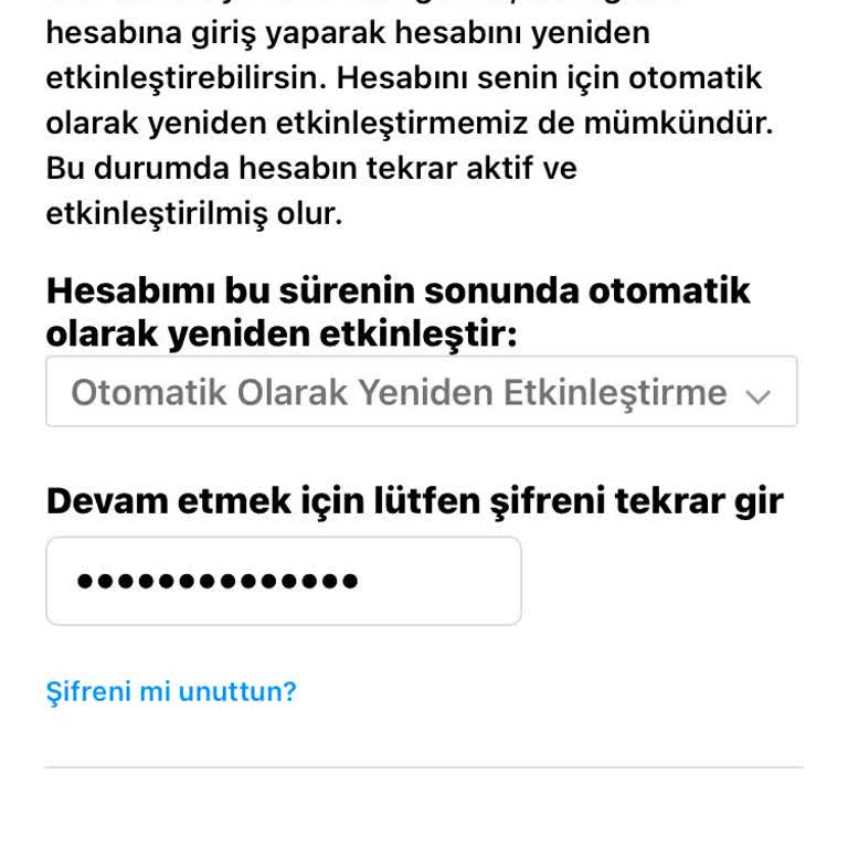 Instagram Hesabı Dondurma Sorunu