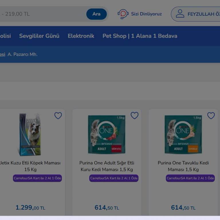 Carrefour SA Online Alışveriş Sitesi Sorunu