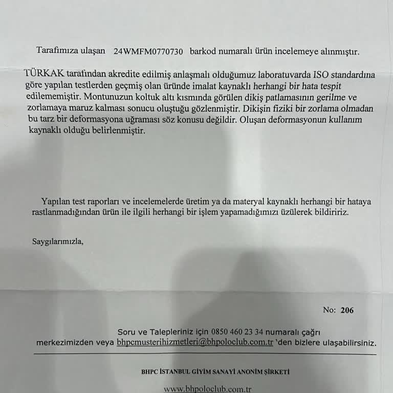 Kusurlu Mont Ve Yetersiz Müşteri Hizmeti