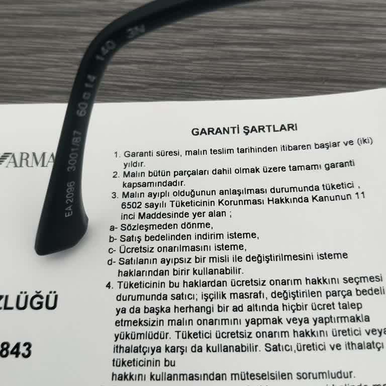 Emporio Armani Gözlükte Renk Solması Ve Garanti Sorunu