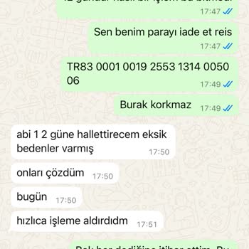 Sipariş Teslim Edilmedi Ve Para İadesi Yapılmıyor