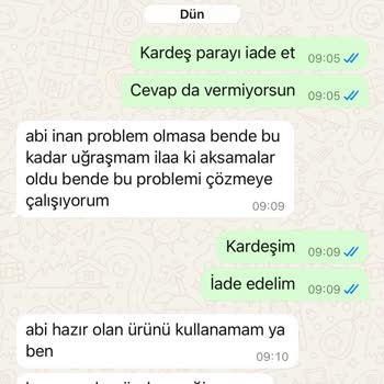 Sipariş Teslim Edilmedi Ve Para İadesi Yapılmıyor
