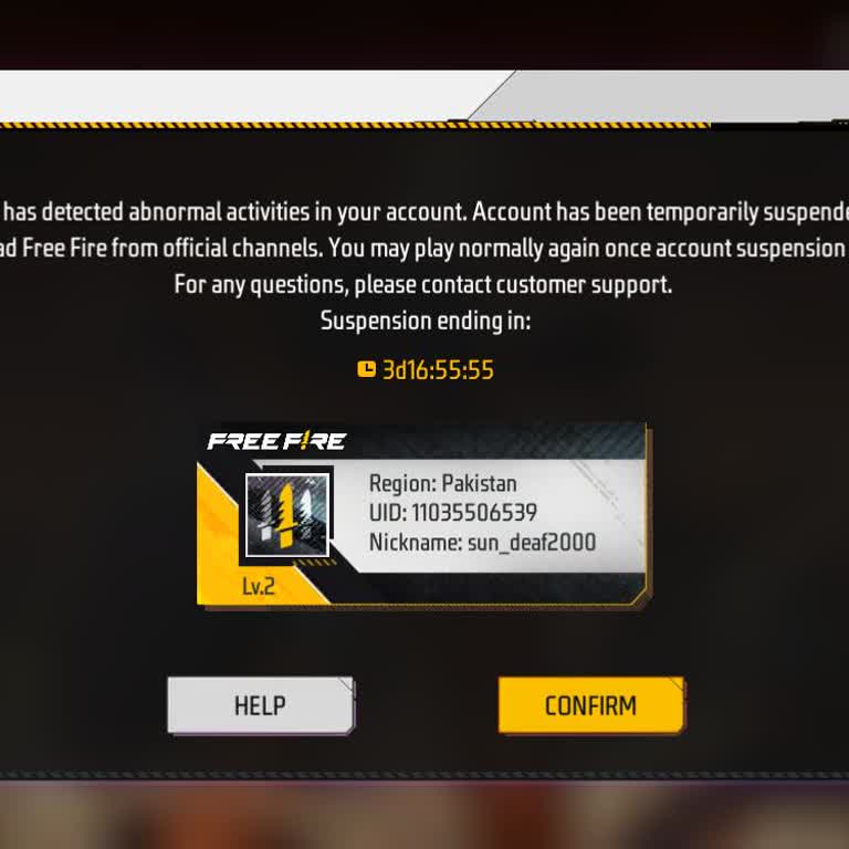 Garena Free Fire Suspended My Account by Mistake and I Am Requesting an Unban