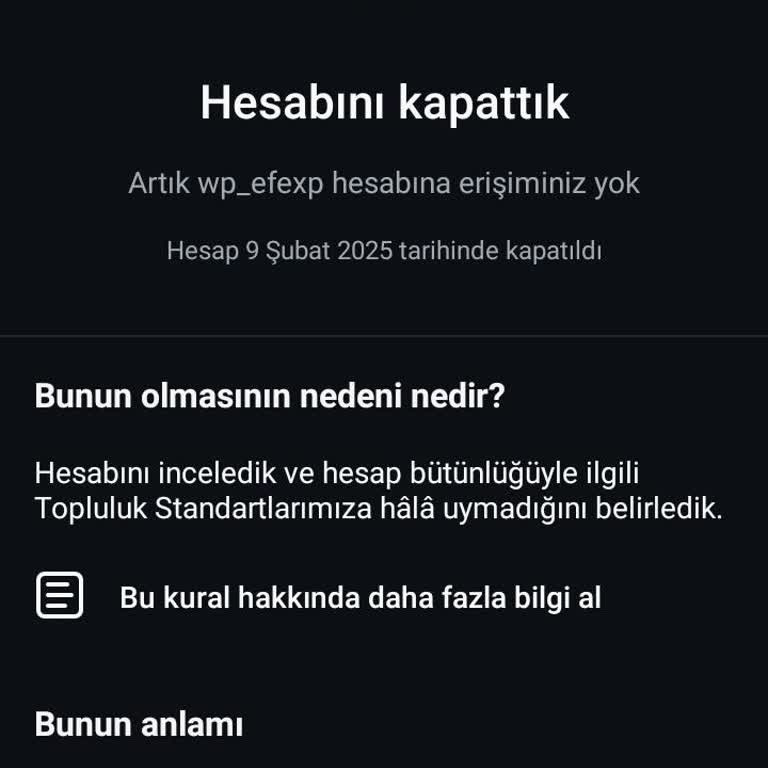 Instagram Hesabım Sebepsiz Kapatıldı