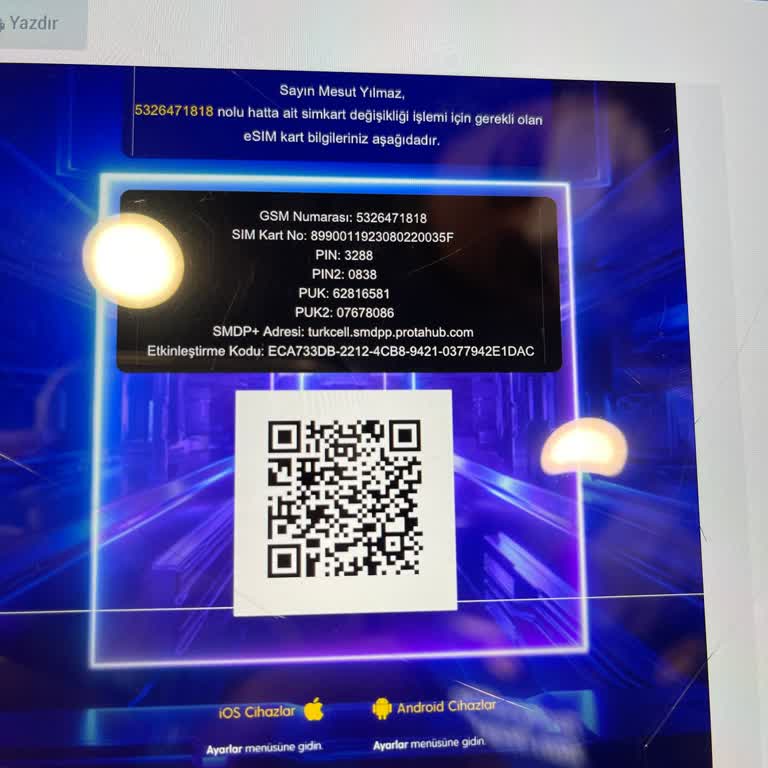 E-sim Aktivasyonunda QR Kod Süresi Sorunu