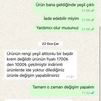 Yanıltıcı Ürün Rengi Ve İade Sorunu