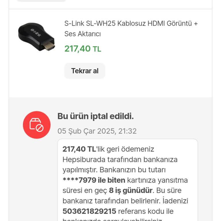 İptal Edilen Alışverişin İadesi Hala Yapılmadı