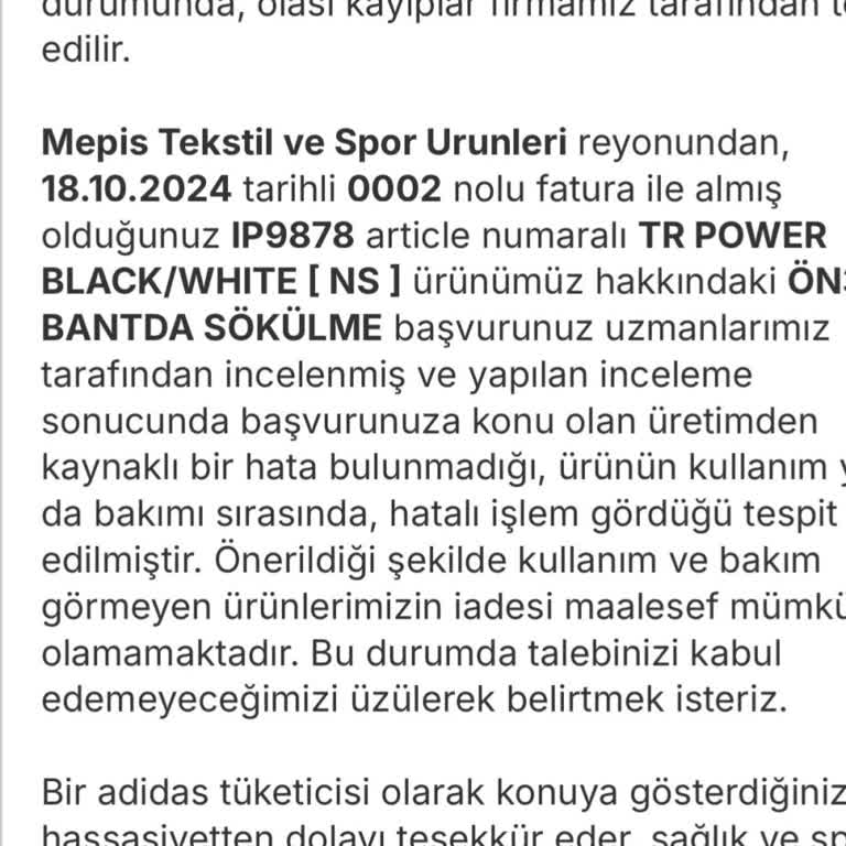 Adidas Çantada Soyulma Ve Yetersiz Müşteri Hizmeti