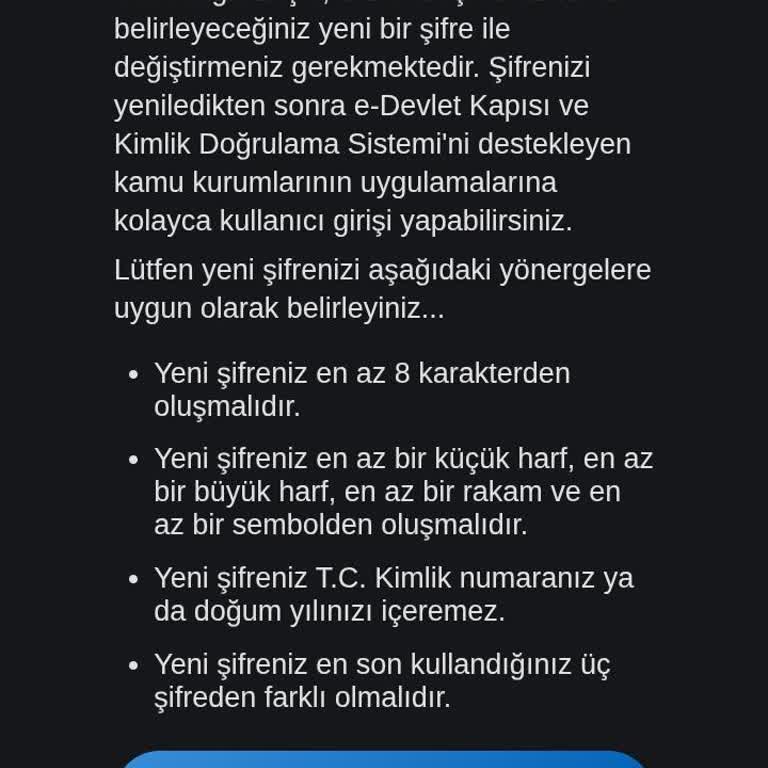 E-Devlet | Turkiye.gov.tr Şifre Değişikliği Zorunluluğuna Tepki