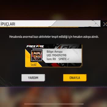 Garena Free Fire Hesabım Haksız Yere Kalıcı Olarak Banlandı