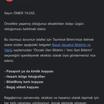 Ajet Firması İle Hasarlı Bagaj Sorunu