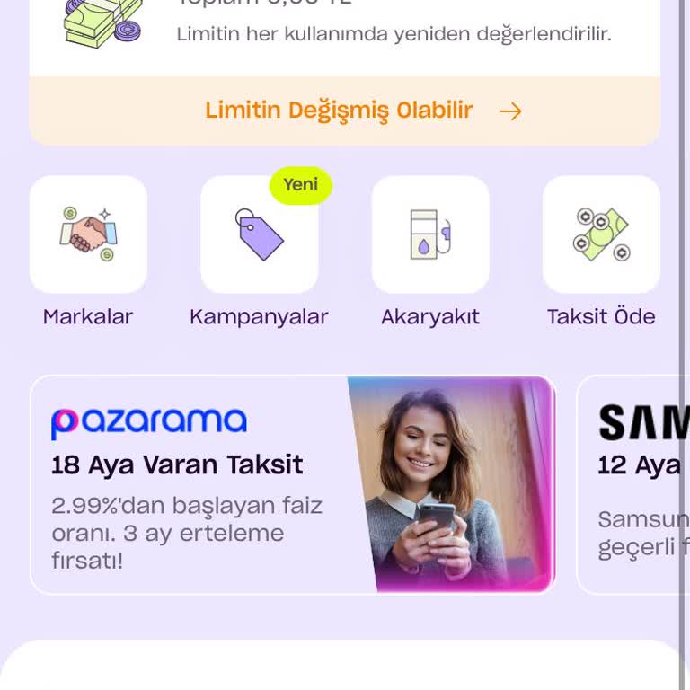Zıp Uygulamasında Limit Sıfırlandı, Alışveriş Yapamadım
