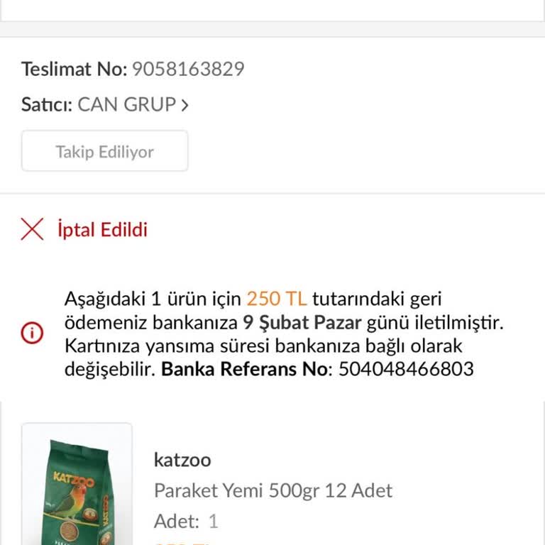 Kuş Yemi Siparişimde Yaşadığım Sorunlar