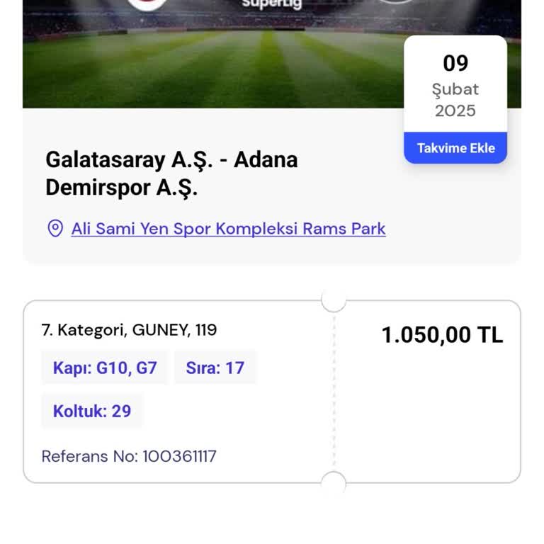 Tatil Edilen Maç İçin Bilet İadesi Talebi