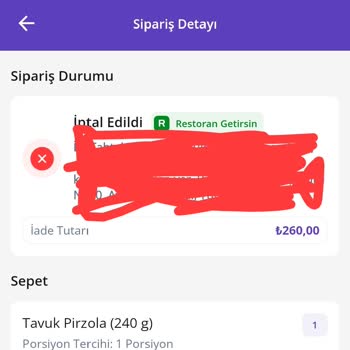 Getir Yemek'te Sürekli İptal Edilen Siparişler