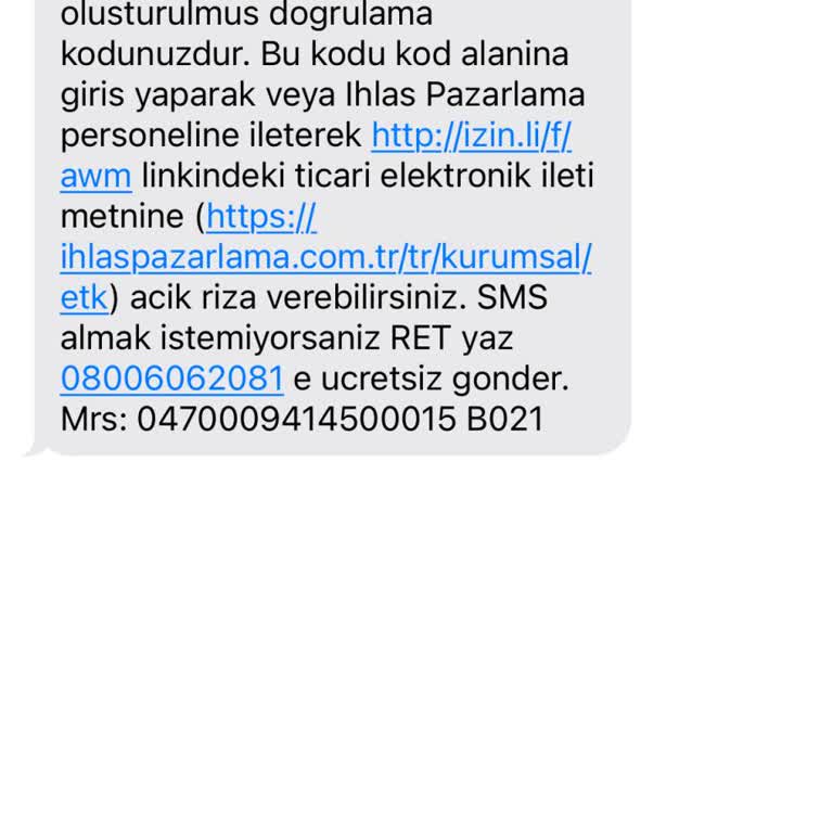 İstenmeyen SMS Ve Kişisel Bilgilerin Silinmesi Talebi