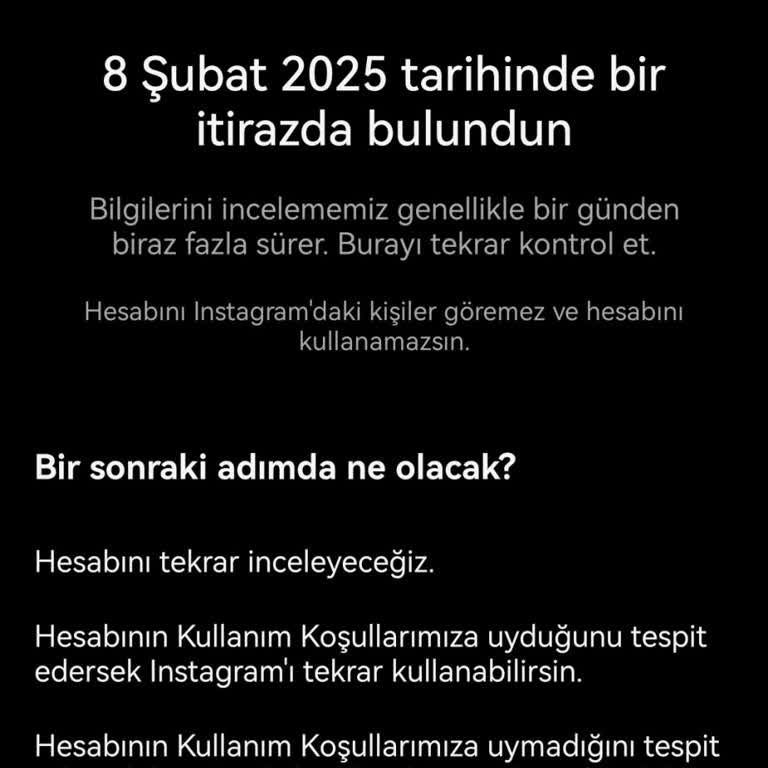 Instagram Durduk Yere Askıya Alınan Hesap