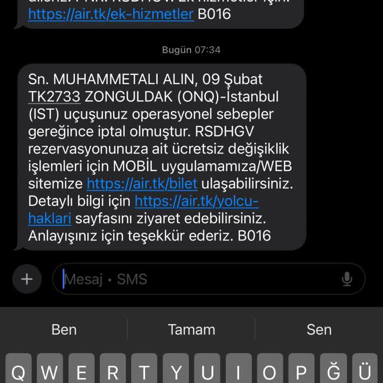 Son Dakika İptali İle Mağduriyet Yaşadım