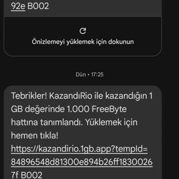 Kazandırio Uygulamasından Kazandığım İnternet Paketi Tanımlanmadı