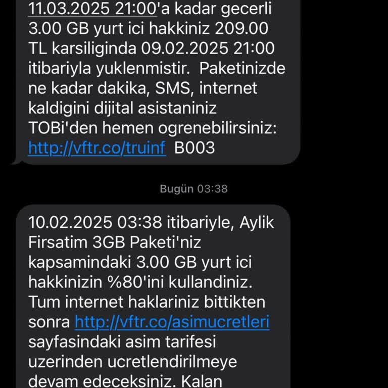 Vodafone Tarifemdeki Gizemli İnternet Tüketimi