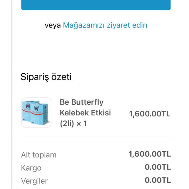 Bebutterfly.com.tr Ödemesini Yaptığım Ürün Gönderilmedi!