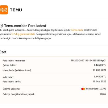 İptal Edilen Siparişin Para İadesi Sorunu