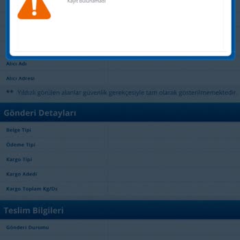 Yurtiçi Kargo Takip Numarası Sorunu