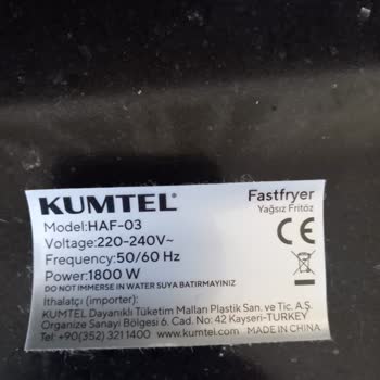 Kumtel Airfryer'da Erken Paslanma Ve Fatura Sorunu