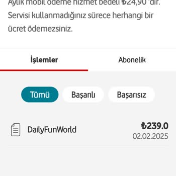 Bilinmeyen Mobil Ödeme Ücreti Şoku
