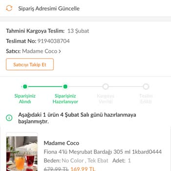 Madame Coco Kırık Ürün Ve Hazırlanamayan Sipariş Sorunu!