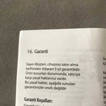 Garanti Süresi Hakkında Yanıltıcı Bilgi