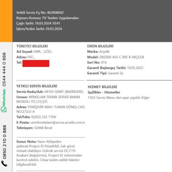 Arızalı Arçelik TV: Sürekli Tamir Süreci Ve Değişim Talebi