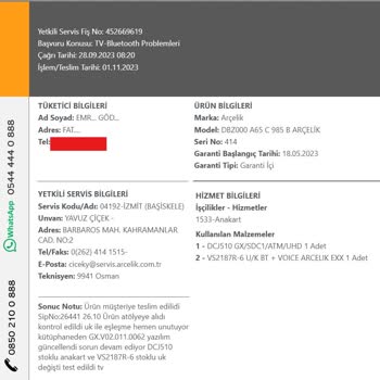 Arızalı Arçelik TV: Sürekli Tamir Süreci Ve Değişim Talebi