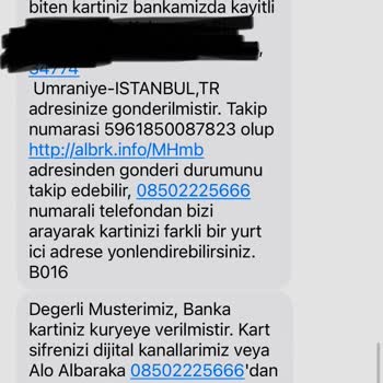 Kuryenet İle Teslim Edilmeyen Banka Kartı Sorunu