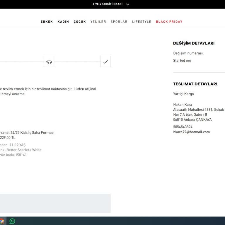 Adidas Online'da Para İadesi Sorunu
