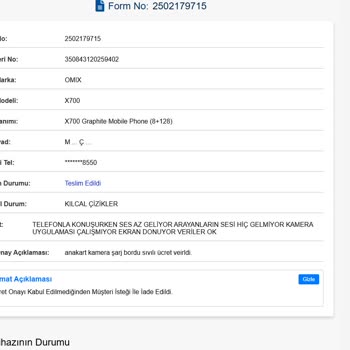 KVK Yetkili Servisinde Garanti Kapsamında Çelişkili Ve Yetersiz Hizmet