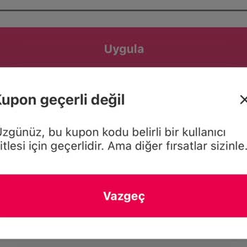Kullanılamayan Yemek Sepeti Kuponu Sorunu