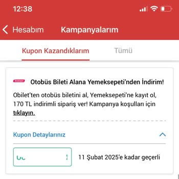 Kullanılamayan Yemek Sepeti Kuponu Sorunu